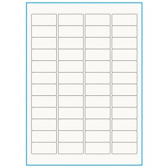 A4-48, 100% resirkulert 48 Utstansede etiketter/ark, 45,7 x 21,2 mm, off-white / matt, 75 ark - Etiketter i ark for skrivere