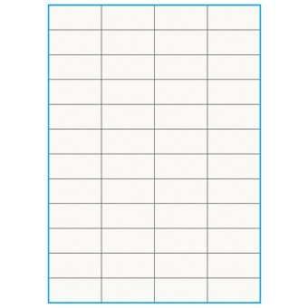 A4-48 slids, 100% resirkulert, 48 Utstansede etiketter/ark, 52,5 x 24,6 mm, off-white / matt, 75 ark - Etiketter i ark for skrivere