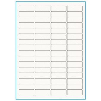 A4-64, 100% resirkulert 64 Utstansede etiketter/ark, 45,7 x 16,9 mm, off-white / matt, 75 ark - Etiketter i ark for skrivere