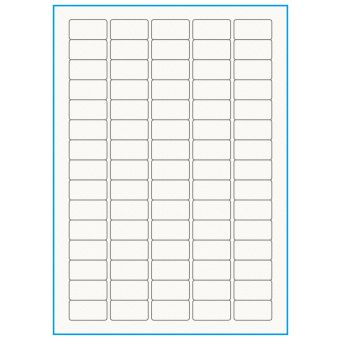 A4-75, 100% resirkulert 75 Utstansede etiketter/ark, 34,0 x 18,0 mm, off-white / matt, 75 ark - Etiketter i ark for skrivere