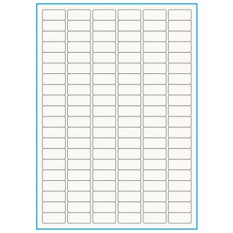 A4-120, 100% resirkulert 120 Utstansede etiketter/ark, 30,0 x 14,0 mm, off-white / matt, 75 ark - Etiketter i ark for skrivere