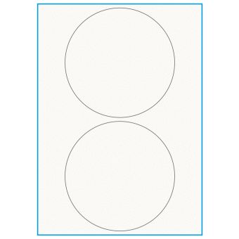 A4-Ø140, 100% resirkulert 2 Utstansede etiketter/ark, Ø140 mm, off-white / matt, 75 ark - 