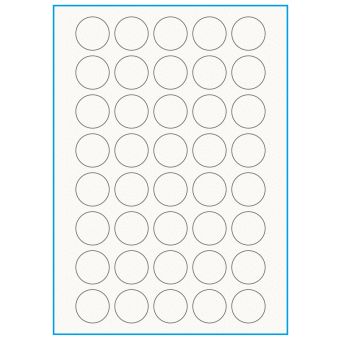 A4-Ø30, 100% resirkulert 40 Utstansede etiketter/ark, Ø30 mm, off-white / matt, 75 ark - 