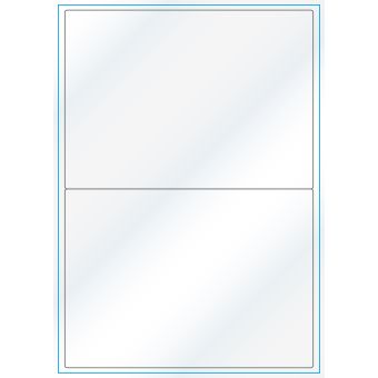 A4-2, 2 Utstansede etiketter/ark, 199,6 x 143,5 mm, hvit/gloss , A5, 100 ark - Etiketter i ark for skrivere