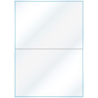 A4-2 slids, 2 Utstansede etiketter/ark, 210,0 x 147,6 mm, hvit/gloss, 100 ark - Etiketter i ark for skrivere