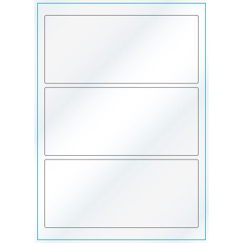 A4-3, 3 Utstansede etiketter/ark, 198,0 x 85,0 mm, hvit/gloss, 100 ark - Etiketter i ark for skrivere