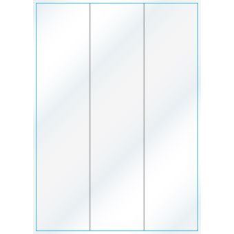 A4-3-lang slids, 3 Utstansede etiketter/ark, 70,0 x 295,3 mm, hvit/gloss, 100 ark - Etiketter i ark for skrivere