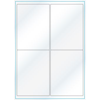 A4-4, 4 Utstansede etiketter/ark, 99,1 x 139,0 mm, hvit/gloss, 100 ark - Etiketter i ark for skrivere