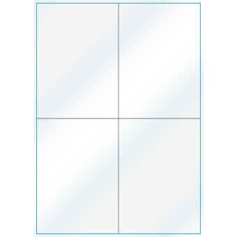 A4-4 slids, 4 Utstansede etiketter/ark, 105,0 x 147,6 mm, hvit/gloss, 100 ark - Etiketter i ark for skrivere