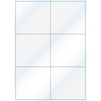 A4-6 slids, 6 Utstansede etiketter/ark, 105,0 x 98,4 mm, hvit/gloss, 100 ark - A-4 etiketter, hvit gloss