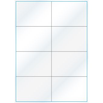 A4-8 slids, 8 Utstansede etiketter/ark, 105,0 x 73,8 mm, hvit/gloss, 100 ark - A-4 etiketter, hvit gloss
