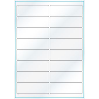A4-16, 16 Utstansede etiketter/ark, 99,1 x 33,9 mm, hvit/gloss, 100 ark - A-4 etiketter, hvit gloss