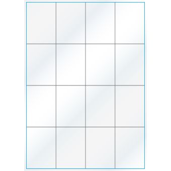 A4-16 slids, 16 Utstansede etiketter/ark, 52,5 x 73,8 mm, hvit/gloss, 100 ark - A-4 etiketter, hvit gloss