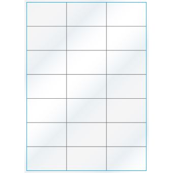 A4-21 slids, 21 Utstansede etiketter/ark, 70,0 x 42,2 mm, hvit/gloss, 100 ark - A-4 etiketter, hvit gloss
