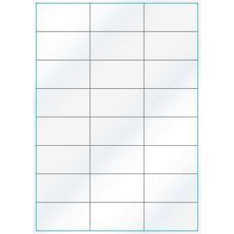 A4-24 slids, 24 Utstansede etiketter/ark, 70,0 x 36,9 mm, hvit/gloss, 100 ark - A-4 etiketter, hvit gloss