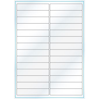 A4-28, 28 Utstansede etiketter/ark, 99,0 x 20,0 mm, hvit/gloss, 100 ark - A-4 etiketter, hvit gloss