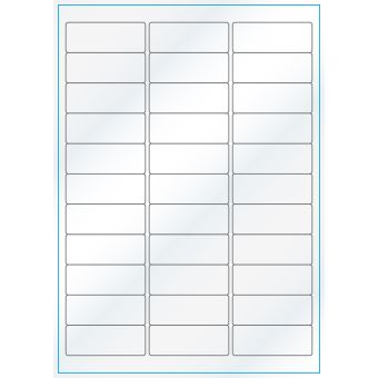 A4-33, 33 Utstansede etiketter/ark, 64,0 x 24,3 mm, hvit/gloss, 100 ark - A-4 etiketter, hvit gloss