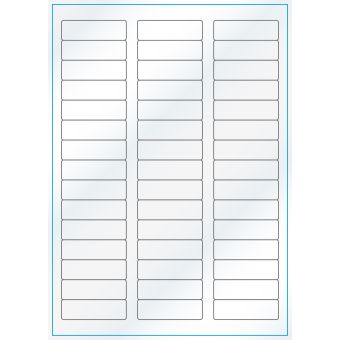 A4-45, 45 Utstansede etiketter/ark, 58,0 x 17,8 mm, hvit/gloss, 100 ark - A-4 etiketter, hvit gloss