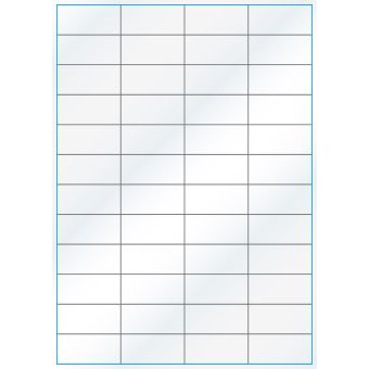 A4-48 slids, 48 Utstansede etiketter/ark, 52,5 x 24,6 mm, hvit/gloss, 100 ark - A-4 etiketter, hvit gloss