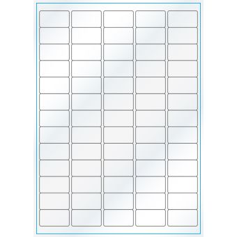 A4-65, 65 Utstansede etiketter/ark, 38,1 x 21,2 mm, hvit/gloss, 100 ark - A-4 etiketter, hvit gloss