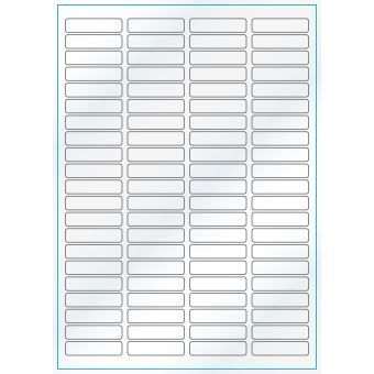 A4-84, 84 Utstansede etiketter/ark, 46,0 x 11,1 mm, hvit/gloss, 100 ark - A-4 etiketter, hvit gloss