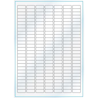 A4-189, 189 Utstansede etiketter/ark, 25,4 x 10,0 mm, hvit/gloss, 100 ark - A-4 etiketter, hvit gloss