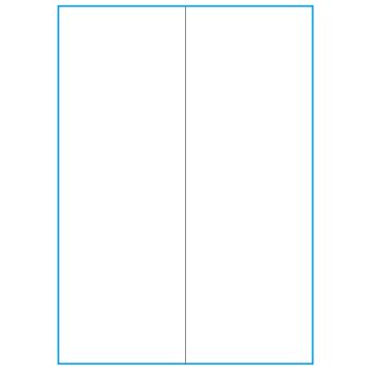 A4-2, lang slids, 2 utstansede etiketter/ark, Heavy duty-etiketter, 105,0 x 295,3 mm, 50 ark - Etiketter i ark for skrivere