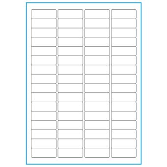 A4-64, 64 utstansede heavy duty etiketter/ark, 45,7 x 16,9 mm,  50 ark - A-4 etiketter, heavy duty