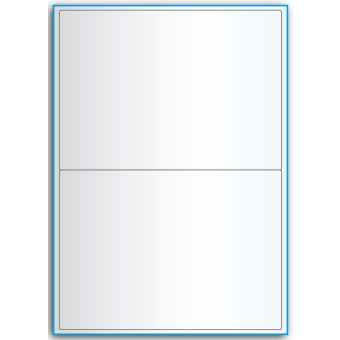 A4-etiketter, 2 Utstansede transparente etiketter/ark, 199,6 x 143,5 mm, 50 ark - Etiketter i ark for skrivere