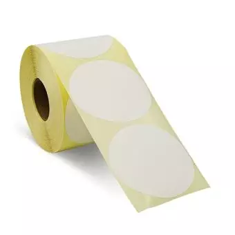 Thermo ECO Basic etiketter på rulle, Ø80mm, 750 stk. - Thermoetiketter