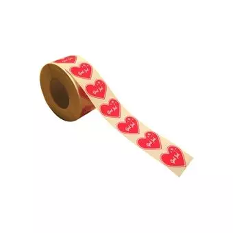 Rødt hjerte, hvid tekst: God Jul, 1000 stk. - Diverse