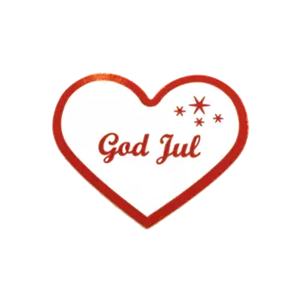 Hvidt hjerte, rød tekst: God Jul, 1000 stk. - Diverse
