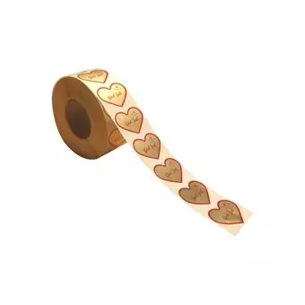 Guld hjerte, rød tekst: God Jul, 1000 stk. - Diverse