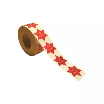 Rød stjerne, guld tekst: Fra alle os, 1000 stk. - Diverse