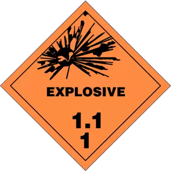 Eksplosionsfare - Fareklasse 1.1 - 250 stk. - Faremerker