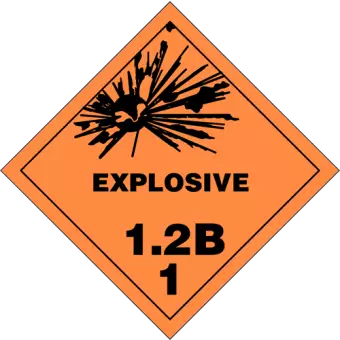 Eksplosionsfare - Fareklasse 1.2B - 250 stk. - Faremerker
