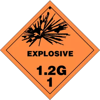 Eksplosionsfare - Fareklasse 1.2G - 250 stk. - Faremerker