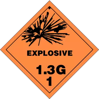 Eksplosionsfare - Fareklasse 1.3G - 250 stk. - Faremerker