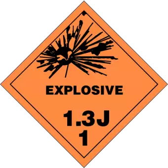 Eksplosionsfare - Fareklasse 1.3J - 250 stk. - Faremerker