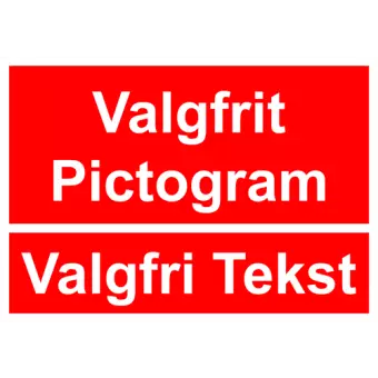 Brandskilt med egen tekst og eget pictogram - Brandskilte