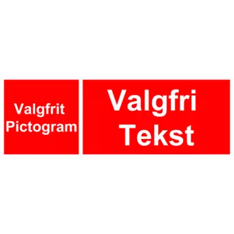 Brandskilt med egen tekst og eget pictogram - Brandskilte