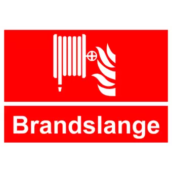 Brandskilt der indikerer brandslange, ISO 7010 F002 - Brandskilte
