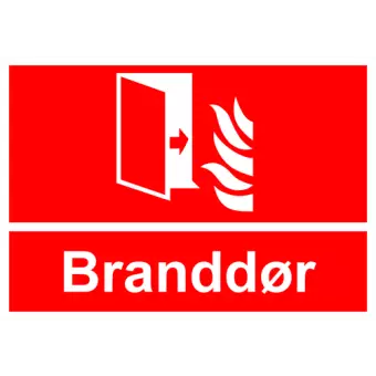 Brandskilt der indikerer branddør, ISO 7010 F007 - Brandskilte