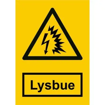 Advarselslabel der signalerer advarsel for lysbue, ISO 7010 W042 - Sikkerhetsskilt