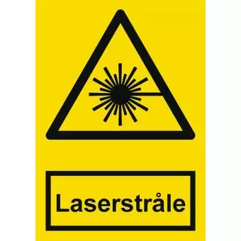 Advarselslabel der signalerer fare ved laserstråle, ISO 7010 W004 - Forhåndstrykte etiketter