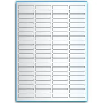 A4-84, 84 utstansede transparente etiketter/ark, 46,0 x 11,1 mm, 50 ark - A-4 etiketter, gjennomsiktige