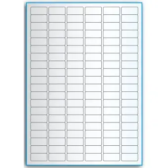 A4-120, 120 utstansede transparente etiketter/ark, 30,0 x 14,0 mm,  50 ark - A-4 etiketter, gjennomsiktige