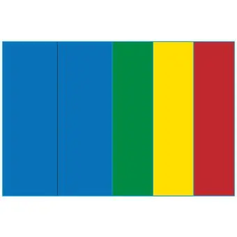 A4-2 slids Lang, 2 Utstansede etiketter/ark, 105,00 x 295,3 mm, (blå, grønn, gul eller rød) 100 ark - A4-etiketter, Fargede