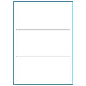 A4-3, 3 Utstansede etiketter/ark, 198,0 x 85,0 mm, hvit matt, 100 ark - 