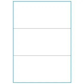 A4- 3 slids, 3 Utstansede etiketter/ark, 210,0 x 98,4  mm, hvit matt, 100 ark - 